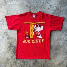 1988 Kansas City Chiefs Joe Chief Snoopy Cartoon T-Shirt L