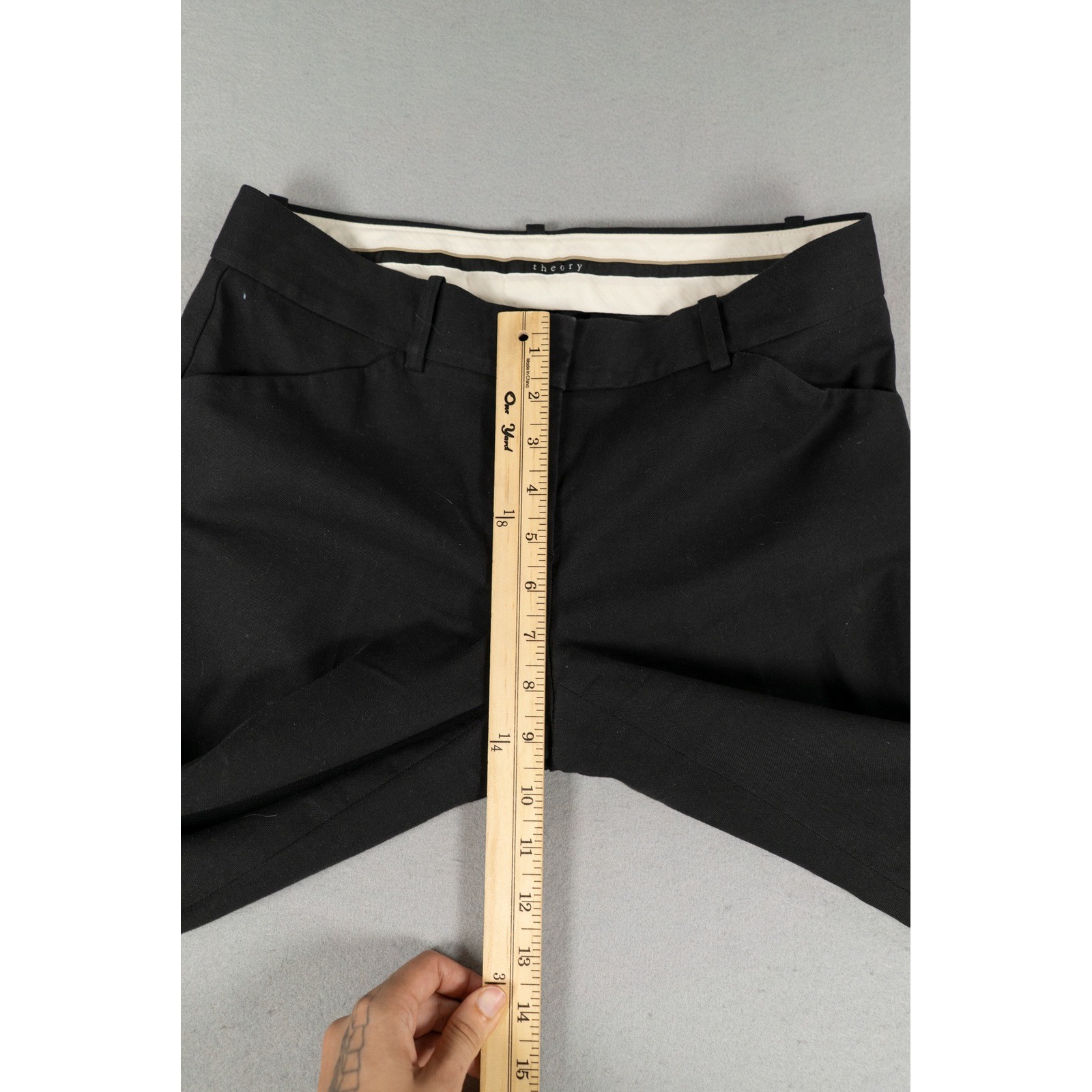 Theory Womens Pants Bootcut Stretch Cotton Mid Rise Black Size 4 Professional image 7