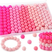 150Pcs Silicone Beads 15mm Mix Color, Bulk Silicone Beads 15mm for Keychain Pens