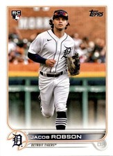 2022 Topps #623 Jacob Robson Detroit Tigers Rookie