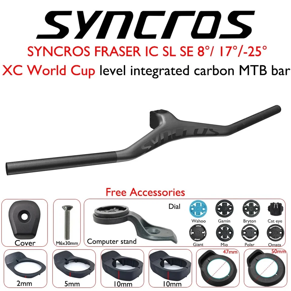 FRASER IC SL Carbon MTB Handlebar Stem -8°/-17°/-25° Integrated Lightweight - Image 3 of 4