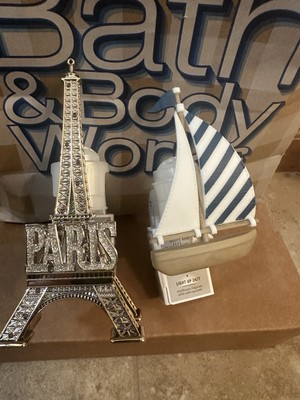 Bath & Body Works Wallflower Plug Light Up Paris Eiffel Tower Sailboat Set of 2