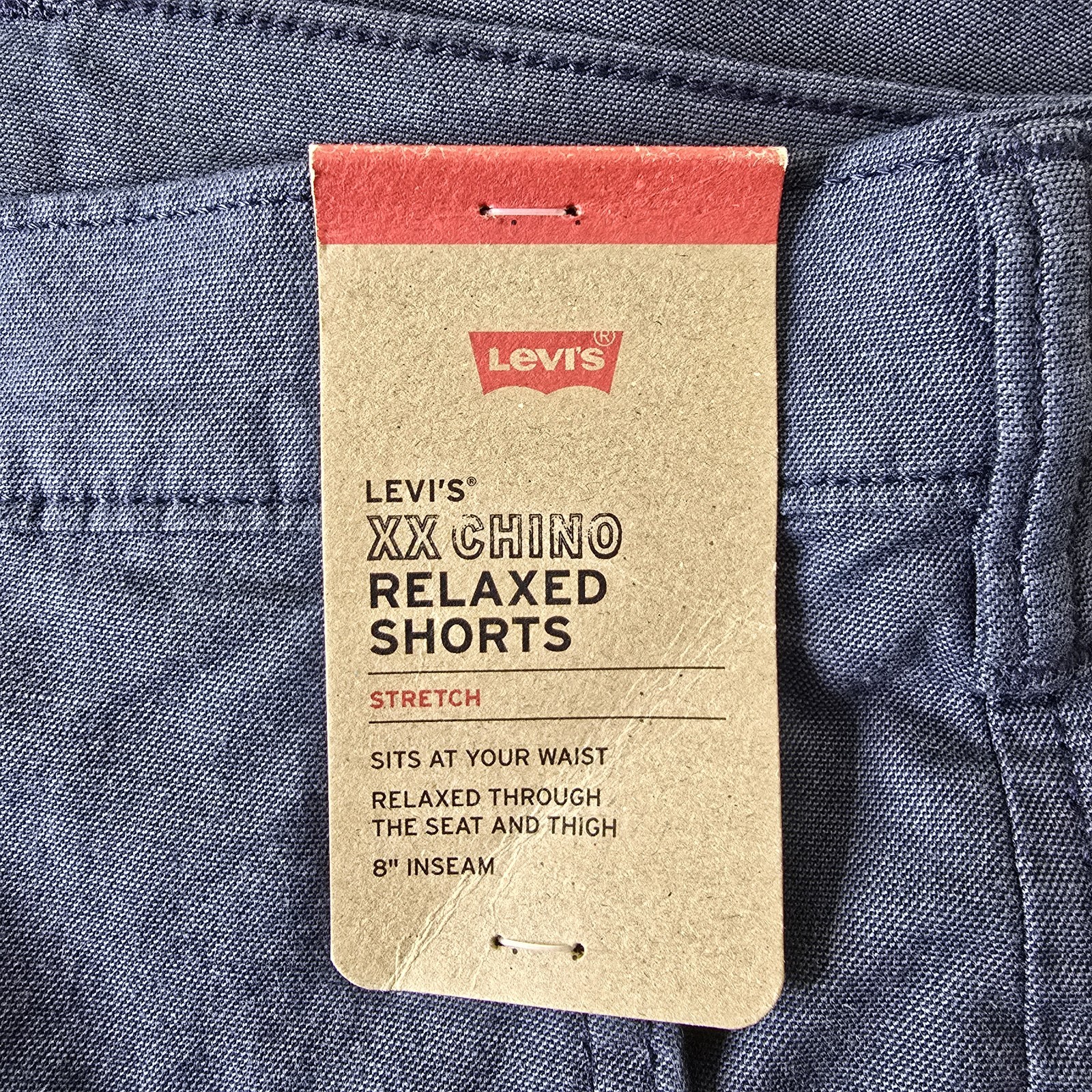 Levis Chino Shorts Mens Size 44 Steel Blue XX Chino Relaxed Fit 8" Inseam thumbnail 3