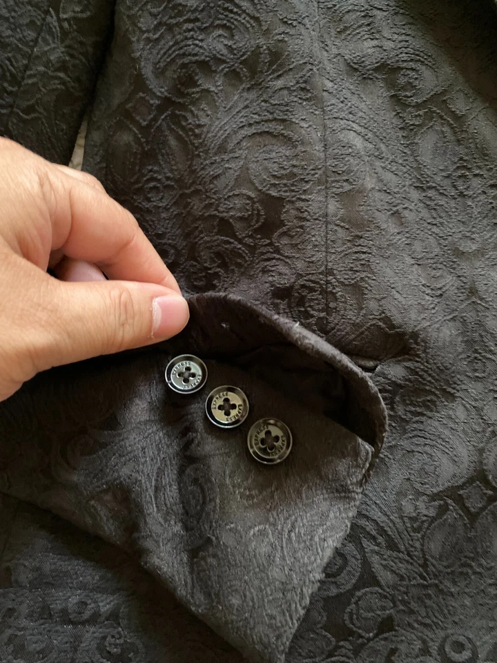 Blazer chal Express para mujer bordado floral manga larga negro talla 0 Foto 4 de 4