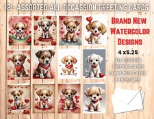 12 Assorted All Occasion Greeting Cards Blank with Envelopes 013