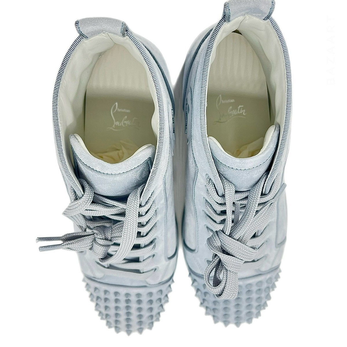 Christian Louboutin Lou Spikes Orlato Suede High-top Sneakers