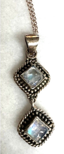 925 STERLING SILVER AND MOONSTONE PENDANT NECKLACE - image 1