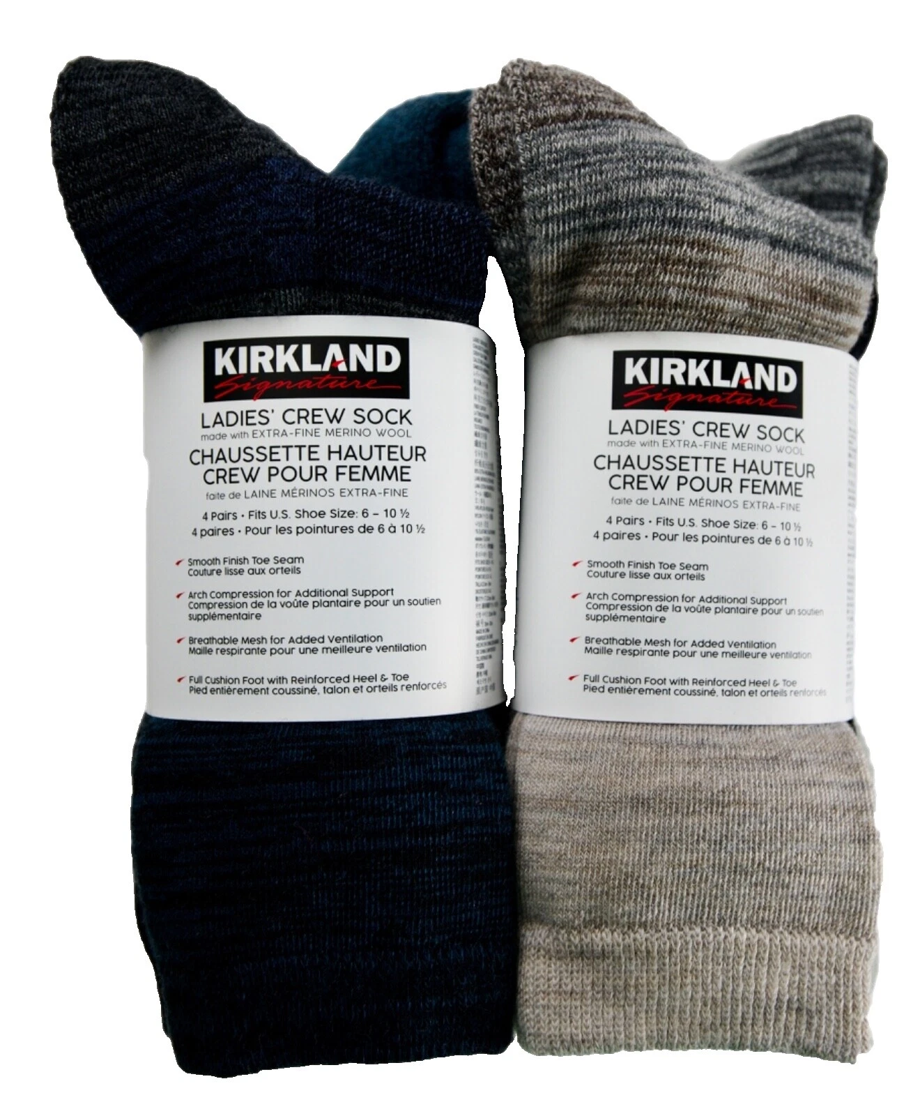 Kirkland Signature Medias y Calcetines de Lana Merino para Mujeres