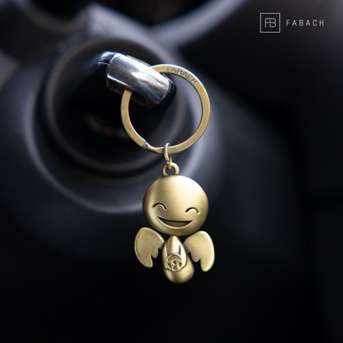 Schutzengel Schlüsselanhänger "Happy" mit Lenkrad, Engel Glücksbringer Auto - Bild 7 von 7