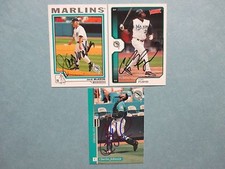 JACK  McKEON/CLIFF  FLOYD/CHARLES   JOHNSON  Marlins  Signed  Cards