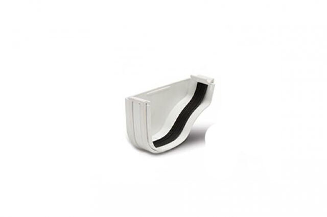 Polypipe ROG17W 130mm Ogee Gutter External Stop End Right Hand White