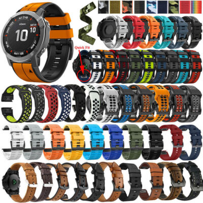 INF Nylon Armband Für Garmin Fenix 6X/5X/3 – 26 Mm Breit, Klettverschluss, Schwarz