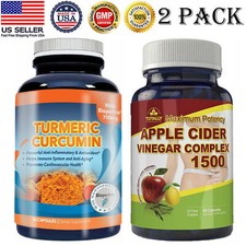 Turmeric Curcumin Immune Support Apple Cider Vinegar Weight Management 60 Caps