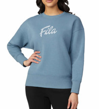 NEW FILA Women's Logo Rib Collar Pullover Crewneck Size Medium
