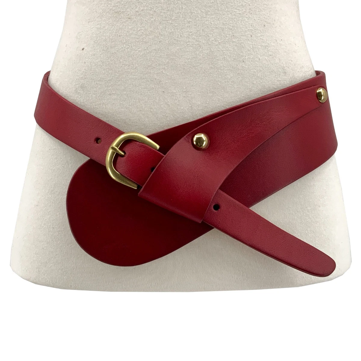 Women Wide Waist Fashion Vintage Cowhide Full Grain Leather Boho Concho Belt