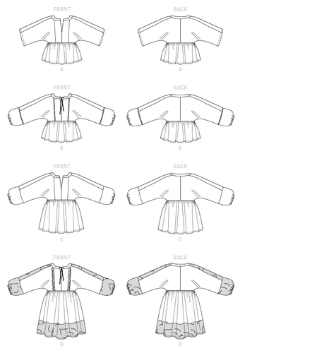 McCall 7930 Sz 4-22 Boho Peasant Baby Doll Empire Gathered Shirt Relaxed Pattern - Picture 3 of 4