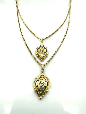 MAGNIFIQUE COLLIER OR 18 CARATS Double rang et pampilles en
