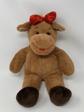 Build A Bear Holly Moose Plush Stuffed Animal Toy Girl Red Lips 16 BAB Brown