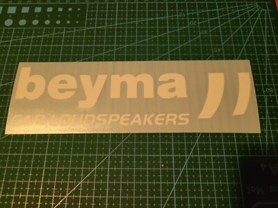 BEYMA  CAR LOUDSPEAKERS VINYL STICKER 7''X2'' COLOR  white gloss (MUSIC SOUND)