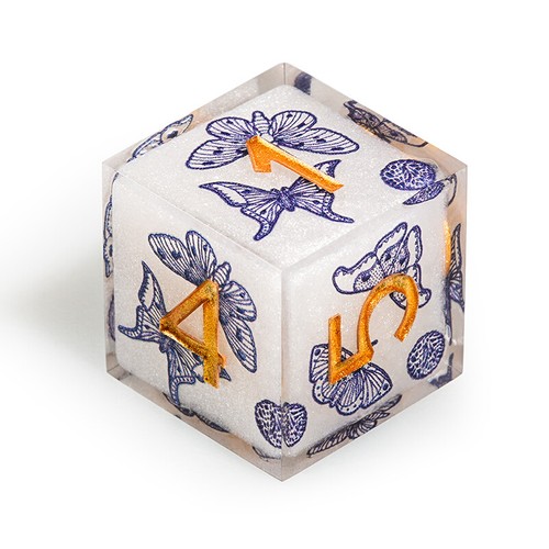 Poly Dice Set - Solid Resin (Butterfly) / RPG D&D Dungeons and Dragons DND DM - Picture 7 of 8