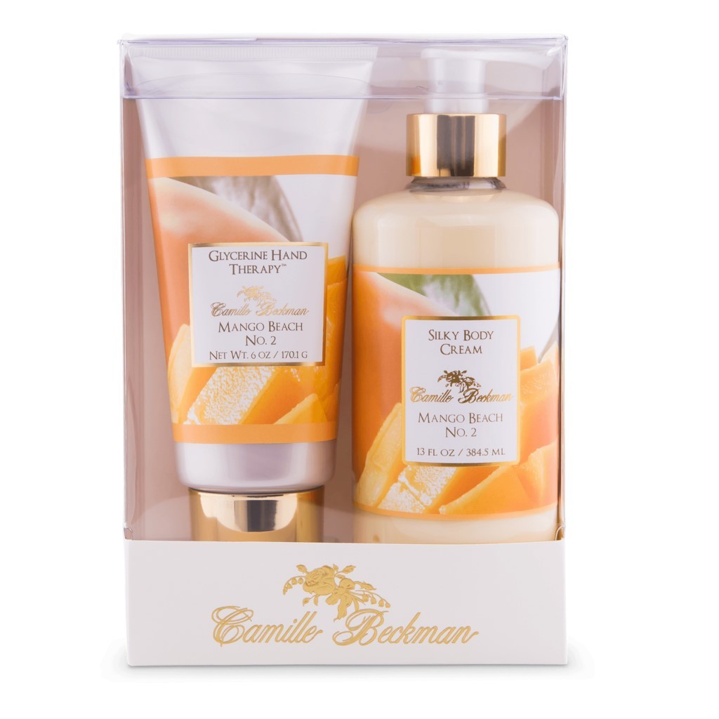 Camille Beckman Hand & Body Duet, Silky Body & Glycerine Hand Cream, Mango Beach