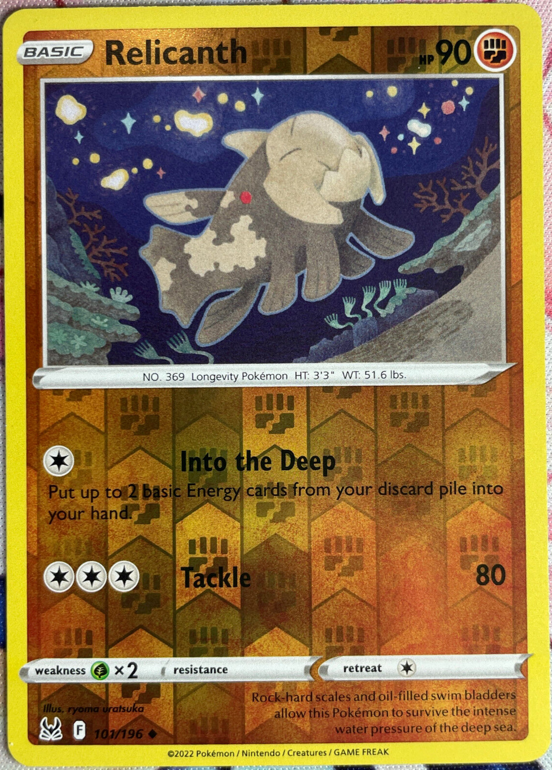 Relicanth Reverse Holo - 101/196 - Lost Origin Pokemon 2022