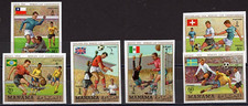 MANAMA 1970 SOCCER WORLD CUP MEXICO SET OF 6 STAMPS O/P IMPERF. MNH