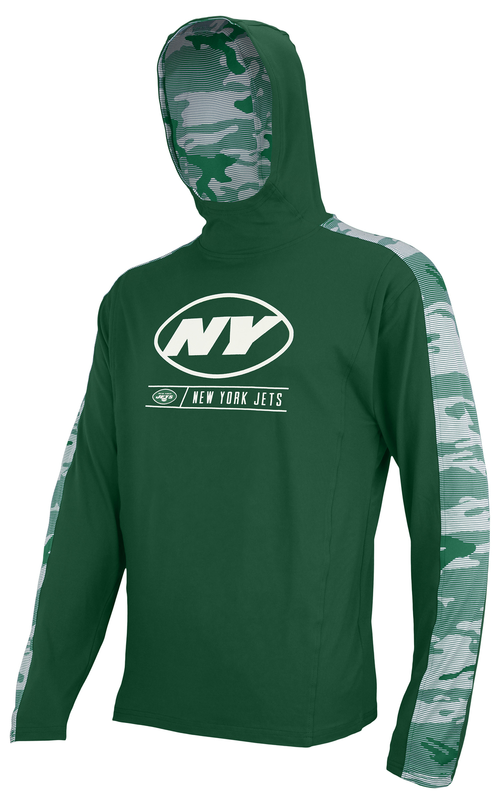 Легкая толстовка с капюшоном Zubaz NFL Mens New York Jets Elevated с камуфляжными вставками