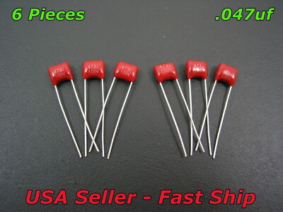 6 Pcs .047uf 100v Guitar CBB Polypropylene Tone Capacitors