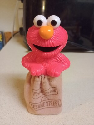2003 Elmo Sack Racer Push Make It Jump Hop Sesame Street Vintage Fisher Price D5