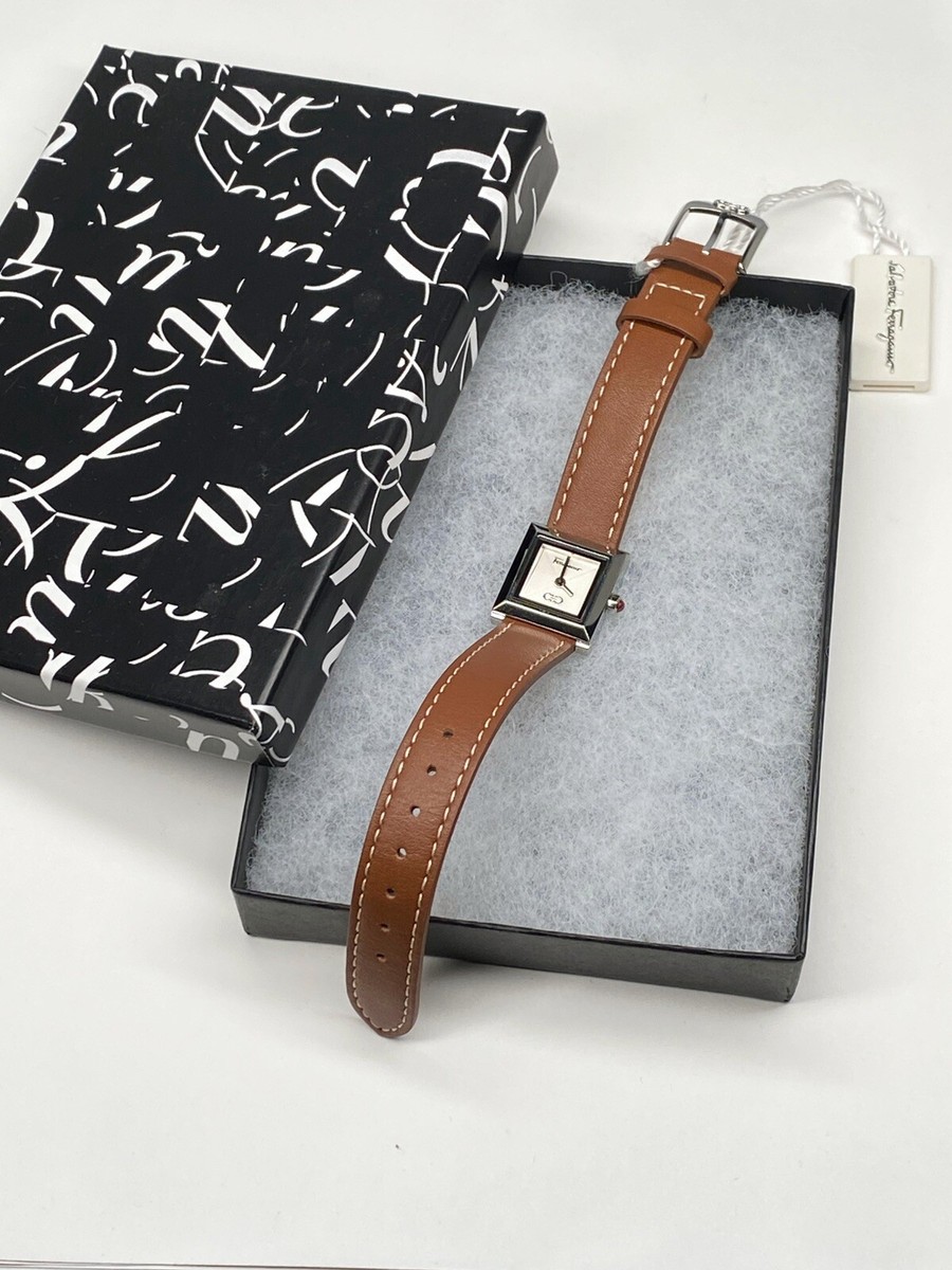 Ferragamo Square Brown Leather Strap Watch 19mm Ferragamo Women main image 2