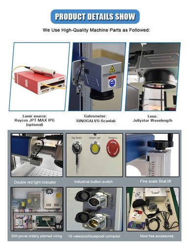 30W JPT Laser Engraving Machine Pistol Gun Cup Marking Machine with Rotary Axis - Picture 8 of 12