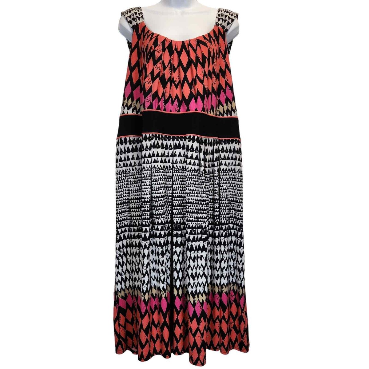 Catherines Woman Summer Graphic Dress Size 3XWP Multicolor