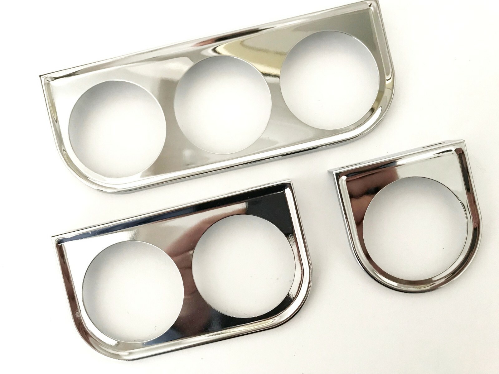 CHROME GAUGE HOLDER Mount Mounting Bracket Panel Single 1 Hole 2" 52mm