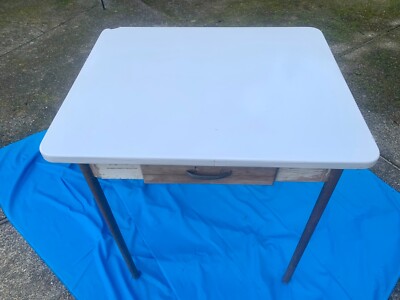 Marshall Field & Co. Classic Mid-Century White-Topped Writing Desk w/ Plaque