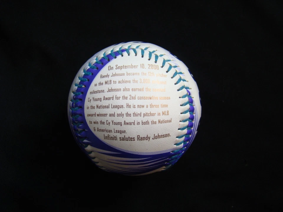 Arizona Diamondbacks Randy Johnson 2000 CY Young Commemorative Baseball. MLB - Image 3 of 4