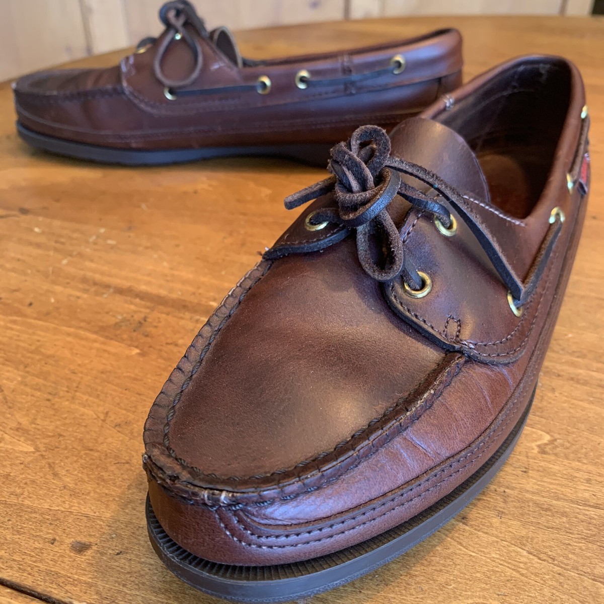 Sebago Burgundy Oiled Waxy Camp Moccasins Mens M