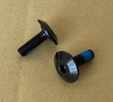 2x New BMX Large Flange Crank Spindle Bolts - M8x1.0 Thread Pitch x25mm Black