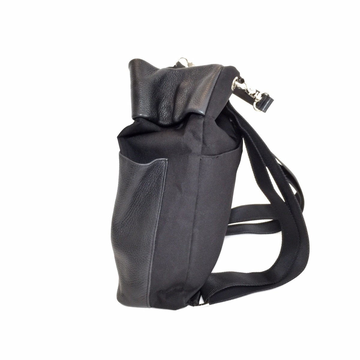 FISH Black Canvas & Leather Backpack | eBay display picture 3