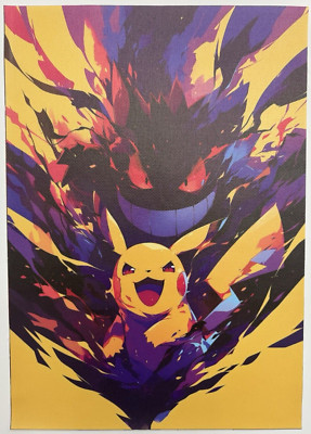 Un duel électrisant : Pikachu vs Ectoplasma dans une explosion de couleurs !  