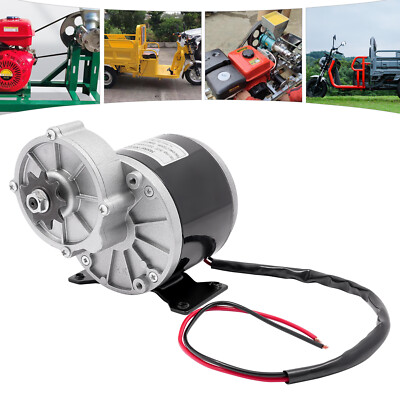 350W DC Electric Brushed Motor Gear Reduction Motor Gear Motor w/ Belt Pulley