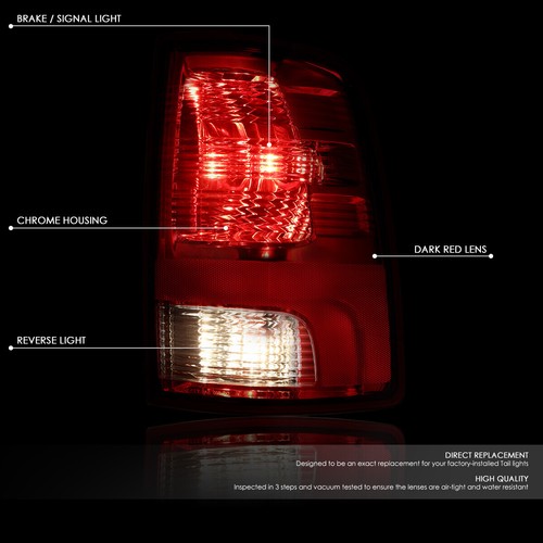 CNNELL 1 Pair Red Lens Rear Tail Light Brake Lamp W/o - Foto 7