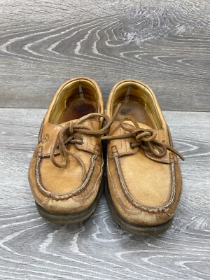 Mephisto Shoes Mens 8 Boat Loafers Lace Up Brown Leather 