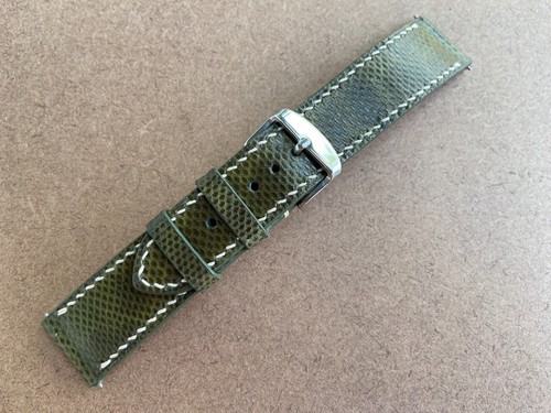 Moss Green Snake Leather Watch Strap Band, Size 16mm 18mm 20mm 22mm 24mm 26mm - Picture 9 of 11