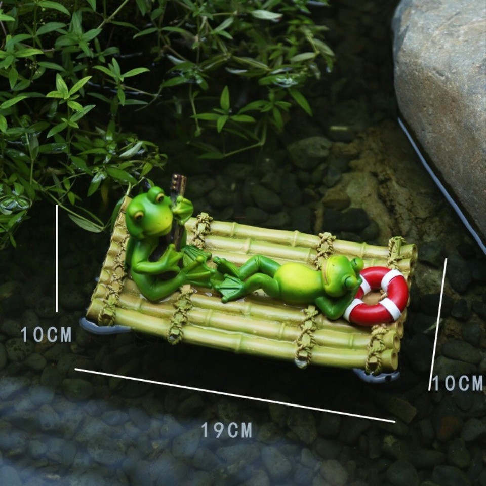 Fish Tank Decor Duck Frog Figure Statue Simulation Garden Decorations