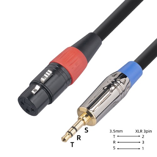 3.5mm TRS Male to XLR Female Shielded Microphone Mic Audio Cable For Mobile - Afbeelding 6 van 11