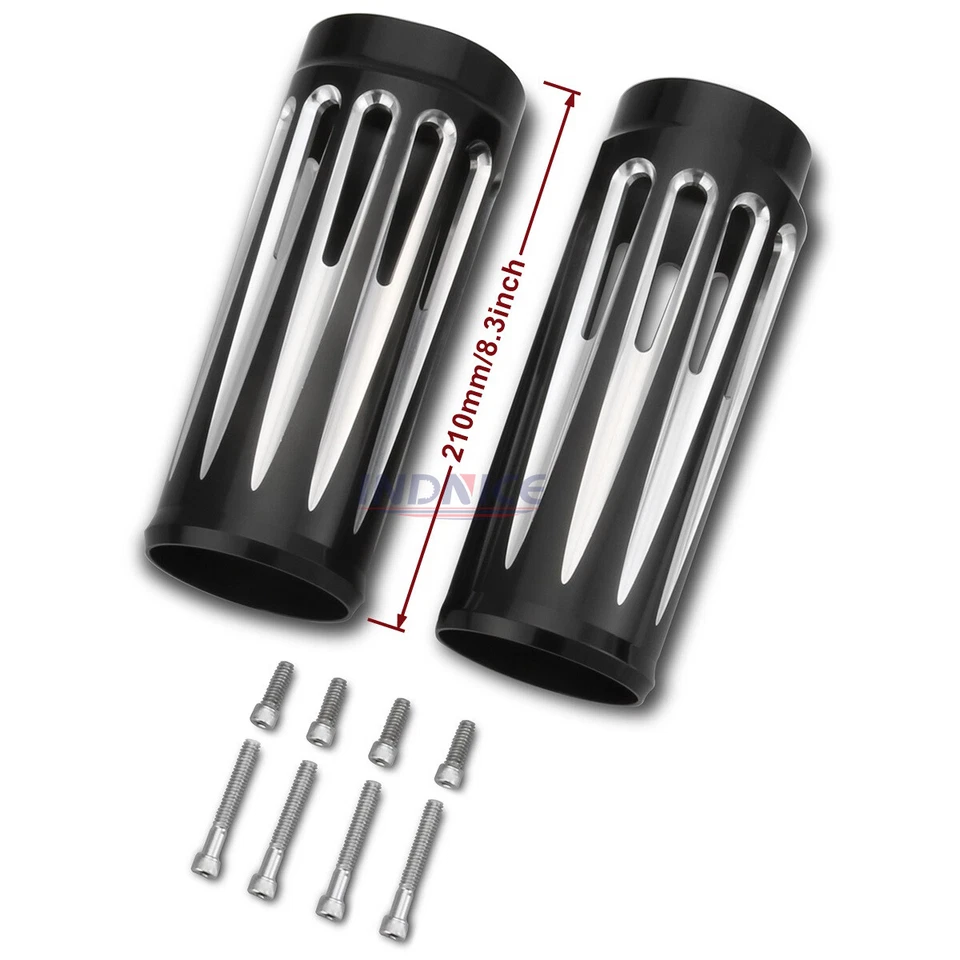 2" extend CNC Billet Fork Slider Cover For Harley Touring Street Glide 1980-up - Image 3 of 4