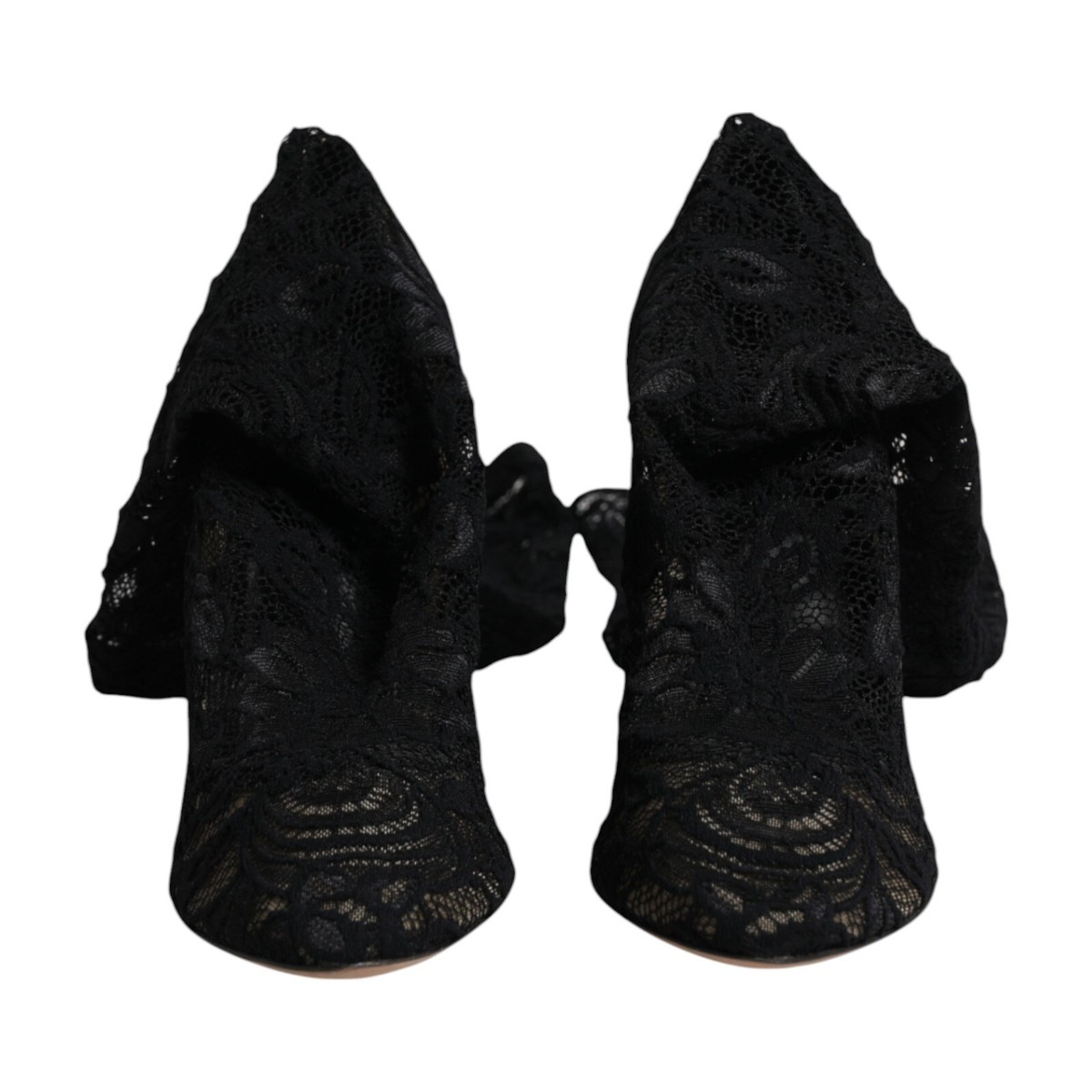 DOLCE & GABBANA Shoes Black Stretch Socks Taormina Lace