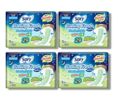 Night Sanitary Napkin Pad Winged Slim 0.1cm 29cm Long SOFY Cooling Fresh 4x5pcs