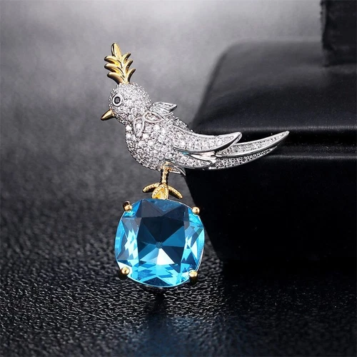 Crystal Cute Bird Brooches for Women Luxury Creative Personality Animal Brooch - Picture 7 of 12